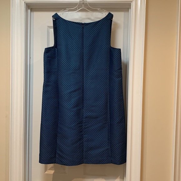 Club Monaco Blue Small Square Printed Cocktail Dress - Picture 3 of 3